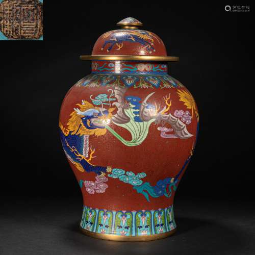 CHINESE CLOISONNÉ GENERAL JAR, QING DYNASTY
