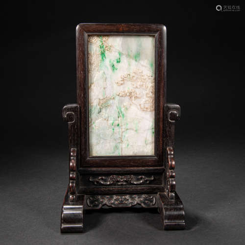 CHINESE JADEITE INTERSTITIAL SCREEN, QING DYNASTY