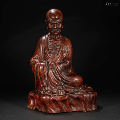CHINESE HUANGHUA ROSEWOOD LUOHAN, QING DYNASTY