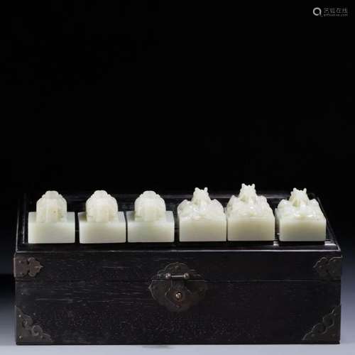 Set of Hetian Jade Seals