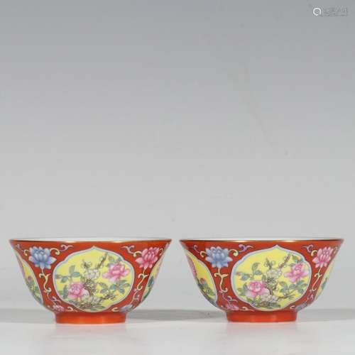 Enamel floral bowl