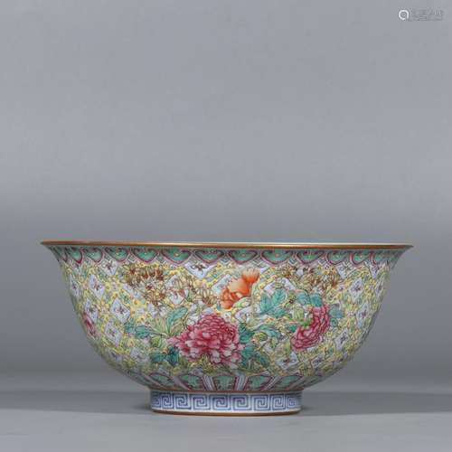 Enamel floral bowl