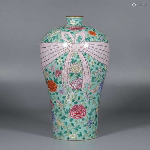 Pastel Flower Butterfly Plum Vase