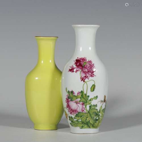 Enamel Floral Poetry Mother and Mother Vase