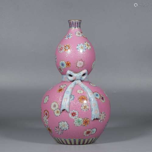 Carmine Ball Flower Gourd Bottle