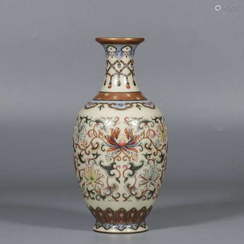 Enamel flower vase