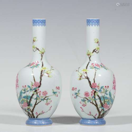 Enamel Floral Poetry Vase