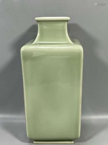 Celadon-glazed square bottle