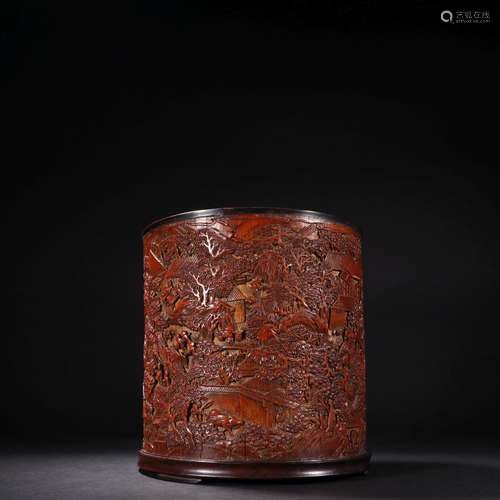 Bamboo carving pen holder in Qing Dynasty