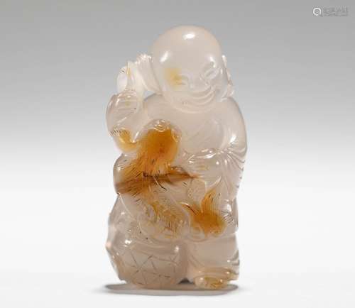 Agate carving boy in Qing Dynasty