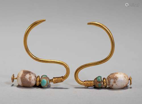 Ming Dynasty pure gold earrings