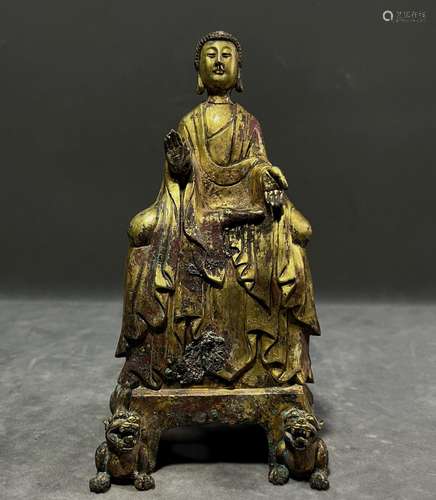 Bronze gilded Buddha statue