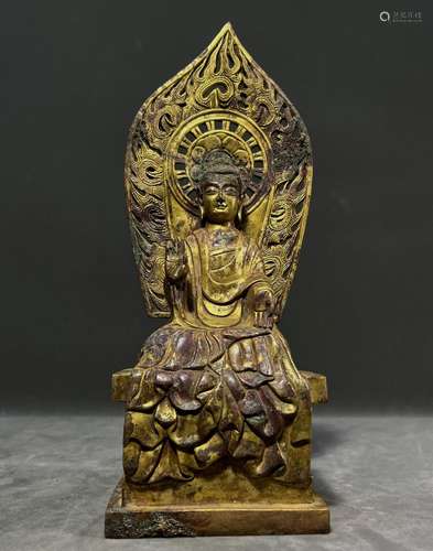 Bronze gilded Buddha statue