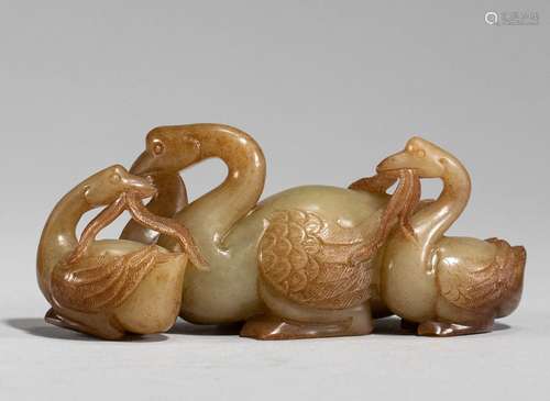 White jade goose ornaments of Ming Dynasty