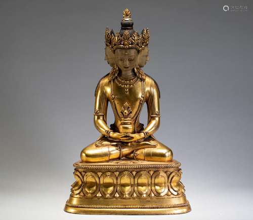 Bronze gilded Buddha statues of the Qing Dynasty