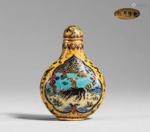 Cloisonne bottle in Qing Dynasty