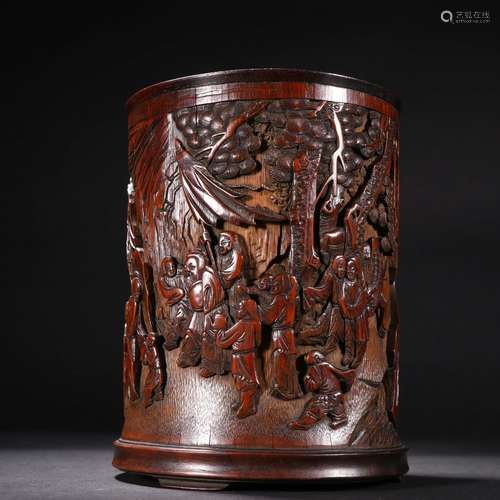 Bamboo carving pen holder in Qing Dynasty