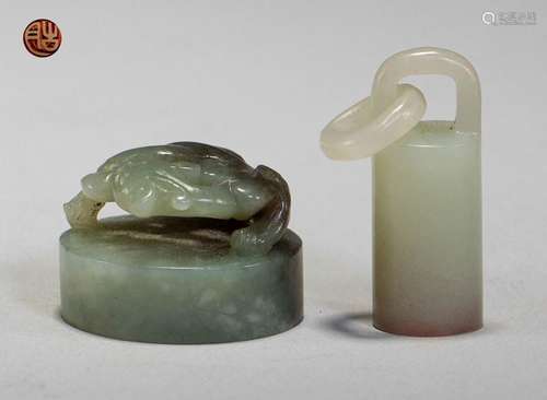 White jade seal of Qing Dynasty