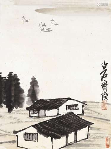 齐白石(1864-1957) 溪边山庄