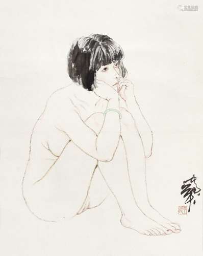何家英(b.1957)裸女