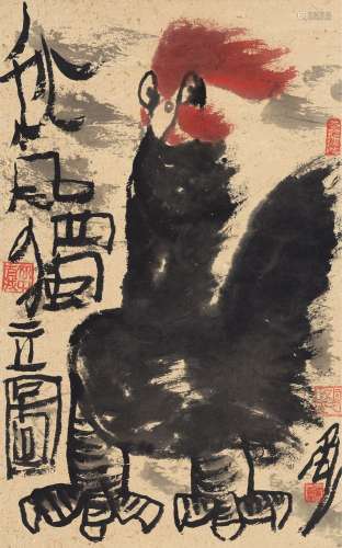 李老十(1957-1996)秋风独立图
