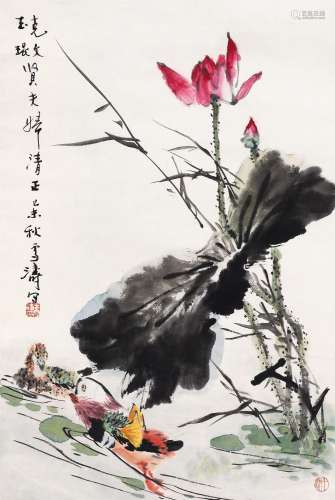 王雪涛 (1903-1982) 荷花鸳鸯