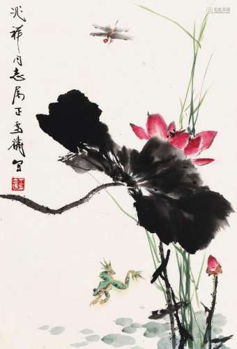 王雪涛 (1903-1982) 荷花蜻蜓