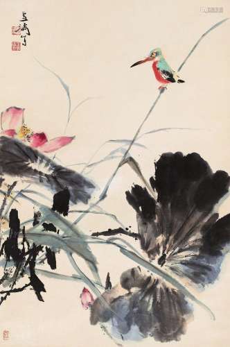 王雪涛 (1903-1982) 荷花翠鸟