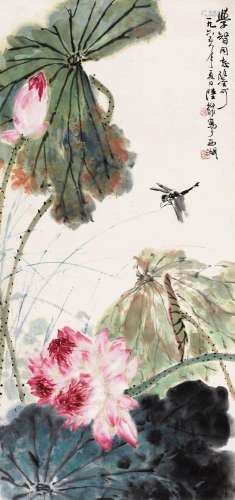 陆抑非 (1908-1997) 荷花蜻蜓