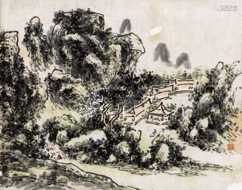 黄宾虹 (1865-1955) 山居图
