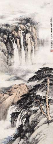 董寿平 (1904-1997) 苍松高瀑
