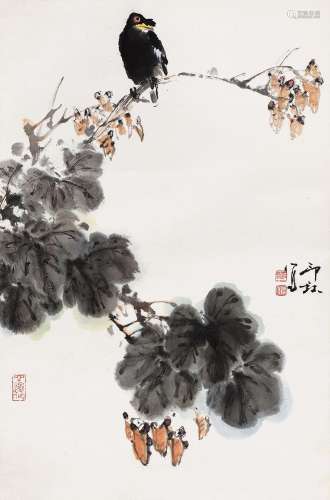萧 朗 (1917-2010) 梧桐八哥