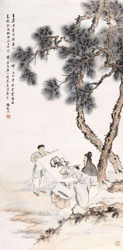 冯超然 (1882-1954) 松下绘石图