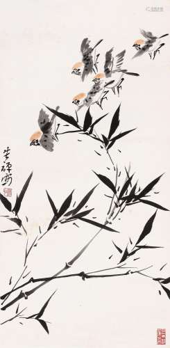 李苦禅 (1899-1983) 竹雀图