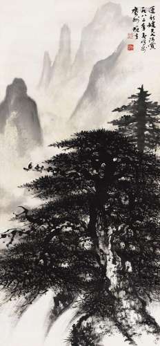 黎雄才 (1910-2001) 松落猿啼