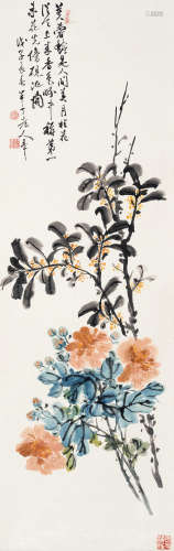陈半丁（1876-1970） 金桂芙蓉 镜心 设色纸本 1948年作