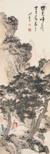 溥儒（1896-1963） 深山问道 立轴 设色纸本 