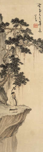 溥儒（1896-1963） 拟易元吉笔意 镜框 设色绢本 