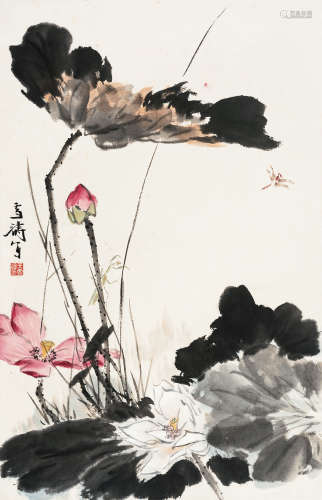 王雪涛（1903-1982） 荷塘清趣 镜心 设色纸本 