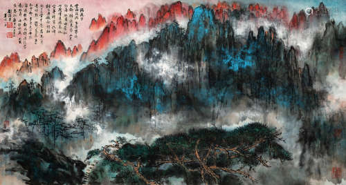 刘海粟（1896-1994） 满庭芳词意 镜心 设色纸本 1980年作