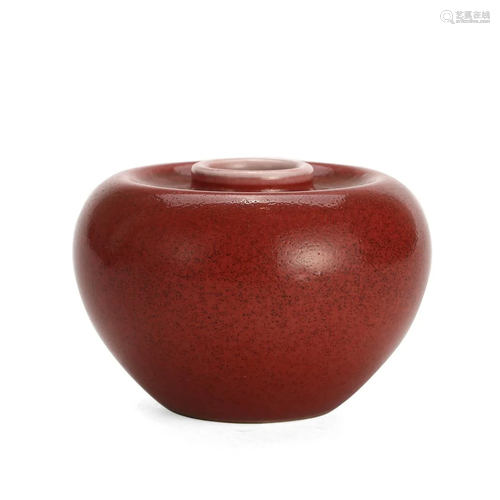 A KANGXI RED-GLAZED WATERPOT