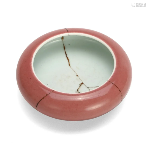 A KANGXI RED-GLAZED WATERPOT