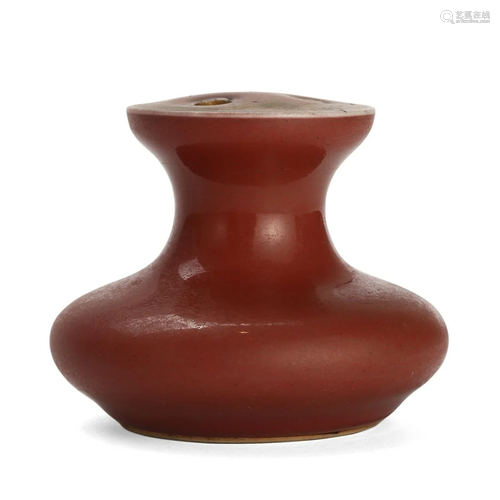 A SACRIFICIAL RED-GLAZED INCENSE HOLDER