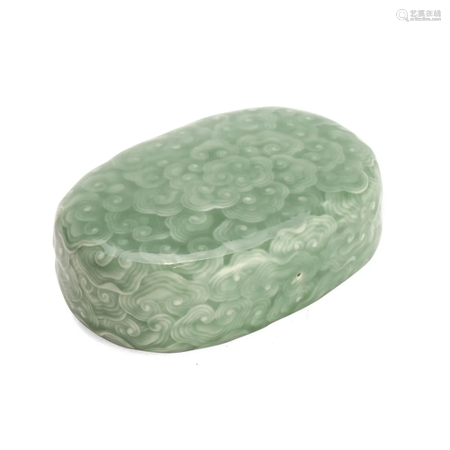 A CELADON GLAZED 'CLOUDS' PULSE PILLOW