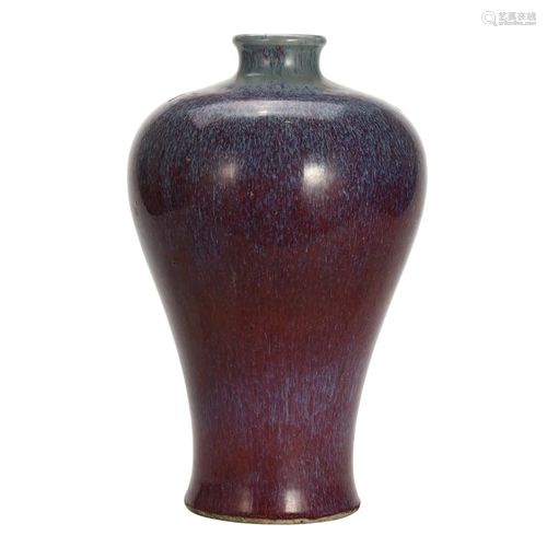 A FLAMBE-GLAZED MEIPING VASE