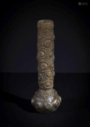 AN ELABORATED ISLAMIC MOULD GLASS BOTTLE