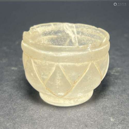 A ROMAN ROCK CRYSTAL CARVED BOWL, CIRCA 1ST CENTURY A.D.