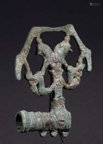 A LURISTAN BRONZE AXE HEAD "MASTER OF ANIMALS", 1S...