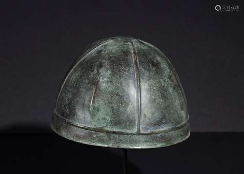 A VERY RARE ACADEMIC ELAMITE BRONZE BABY HELMET, CIRCA 3RD M...