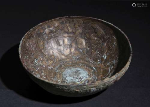 A SOUTHERN ARABIA HIMYARITE INSCRIBED COPPER BOWL WITH HALF ...